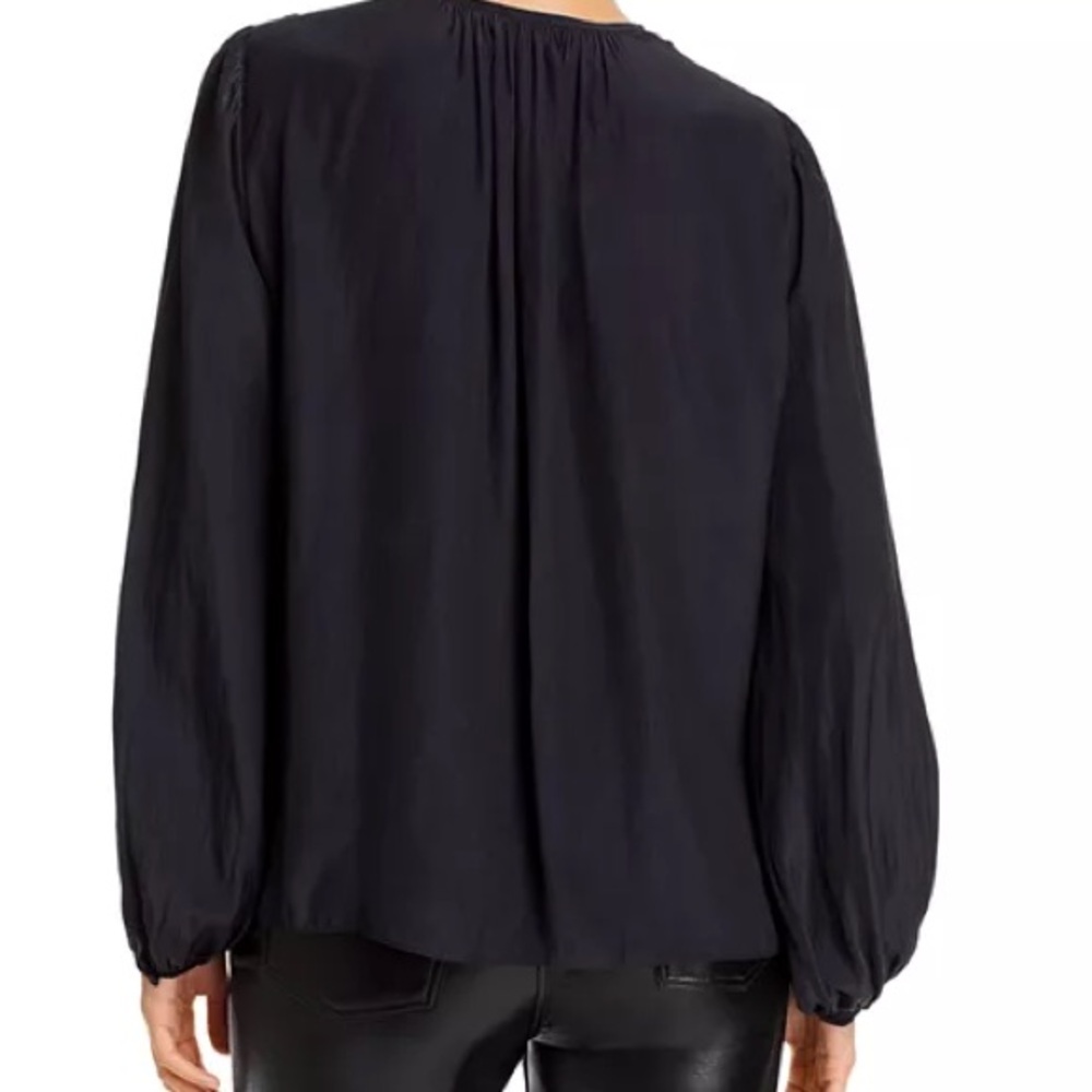 KOBI HALPERIN Keegan Beaded Black Blouse Embellished Top - Picture 2 of 16